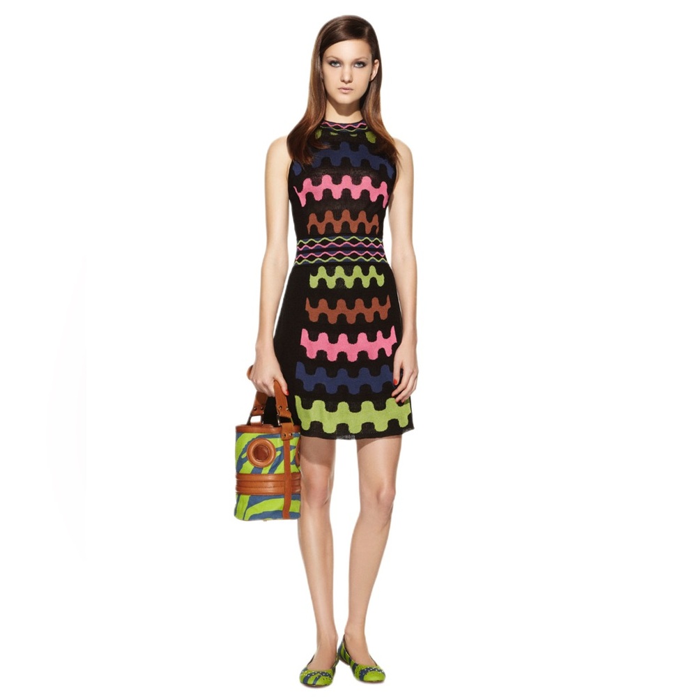 M Missoni Abstract Sleeveless Halter Zigzag Knit Dress‎ Size XS/S Artsy